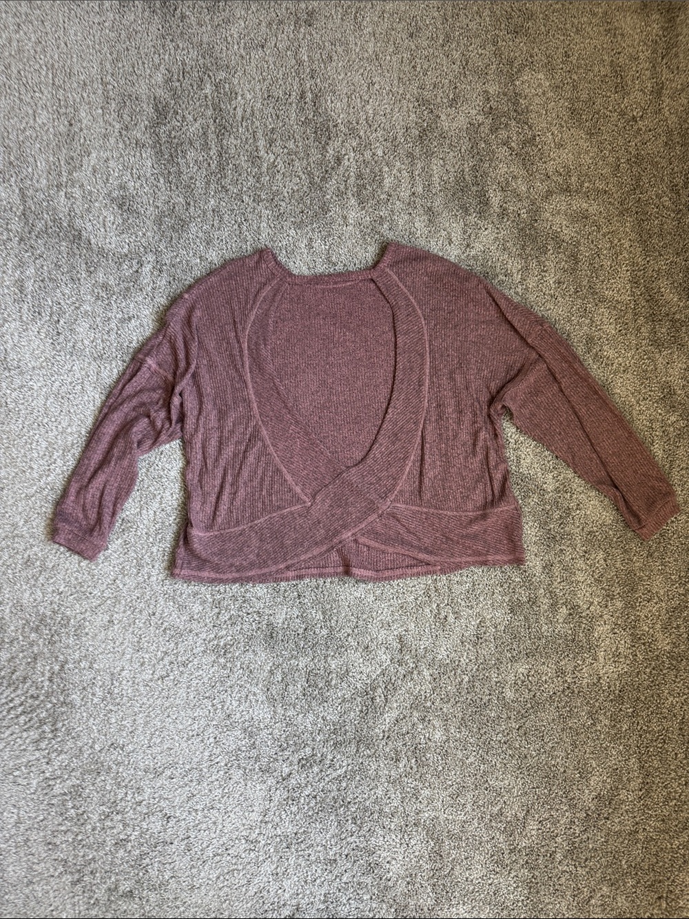 Women's Cozy Open-back Crop Sweater Top - Dusty Rose